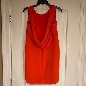 BCBGMaxAzria Bold Orange Backless Draped back Mini Dress size 4